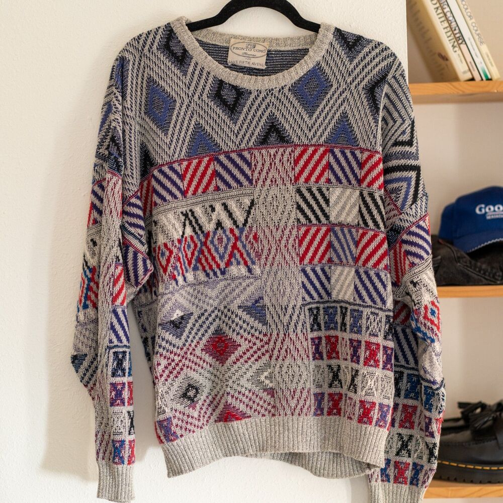 Vintage geometric crewneck sweater